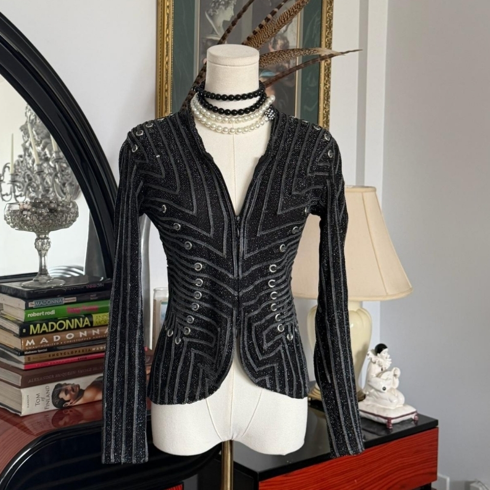 RARE VINTAGE Elegant Black Beaded Women's Jacket